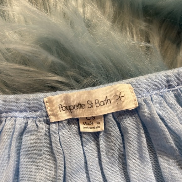 Poupette St Barth Blue Off The Shoulder Crop Blouse sz OS - Picture 9 of 11